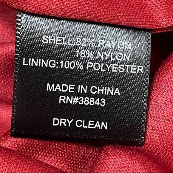 Sam Edelman Red Metallic Ribbed Asymmetrical Ruffle Bodycon Dress Size 8 - Picture 6 of 7